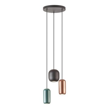 Redo 01-3480 - Lámpara colgante BOOM 3xGU10/10W/230V diá. 33 cm negro/verde/marrón