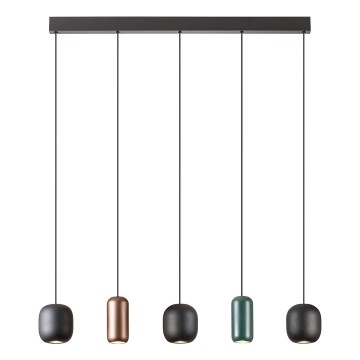 Redo 01-3481 - Lámpara colgante BOOM 5xGU10/10W/230V negro/verde/marrón