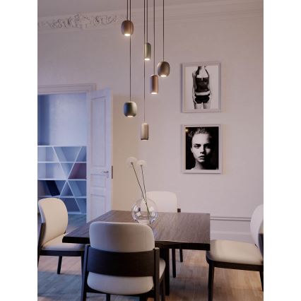 Redo 01-3482 - Lámpara colgante BOOM 6xGU10/10W/230V diá. 48 cm negro/verde/marrón