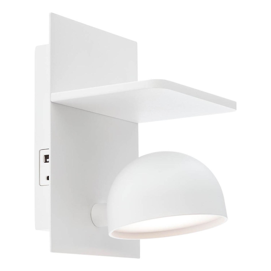 Redo 01-3491 - Foco LED de pared SEIBI LED/7W/230V USB CRI 90 blanco