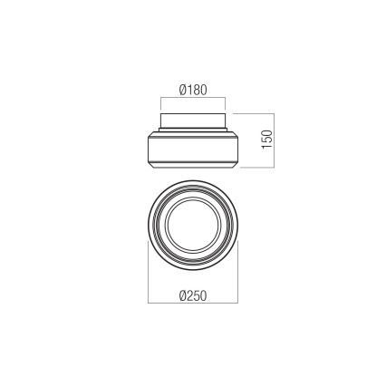 Redo 01-3588 - Plafón LED SOLERA LED/18W/230V diá. 25 cm CRI 93 3000/4000K gris