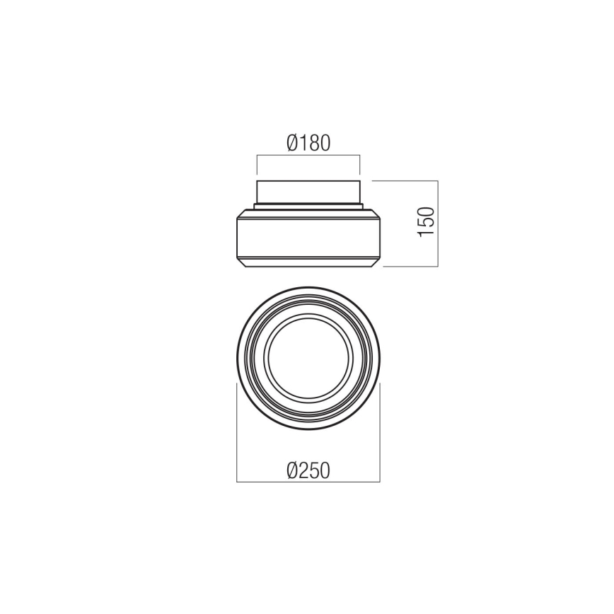 Redo 01-3588 - Plafón LED SOLERA LED/18W/230V diá. 25 cm CRI 93 3000/4000K gris