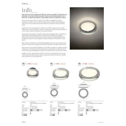 Redo 01-3590 - Plafón LED SOLERA LED/36W/230V diá. 45 cm CRI 93 3000/4000K gris