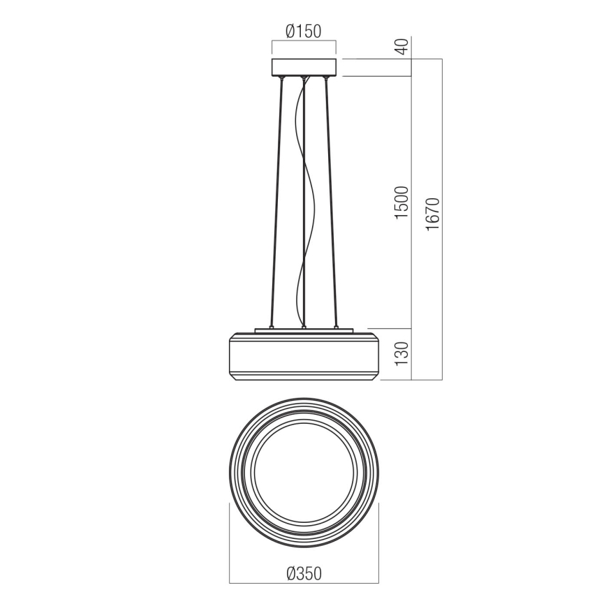Redo 01-3591 - Lámpara LED colgante SOLERA LED/24W/230V diá. 35 cm CRI 93 3000/4000K gris