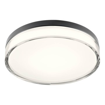 Redo 01-3736 - Plafón LED de baño FRISBI LED/18W/230V diá. 28 cm CRI 90 3000/4000K IP44 negro