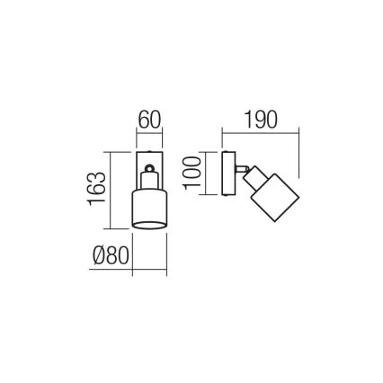 Redo 01-3984 - Foco de pared ROTIS 1xE14/15W/230V