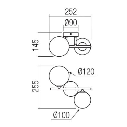 Redo 01-3987 - Lámpara de techo ASTRA 2xG9/8W/230V negro