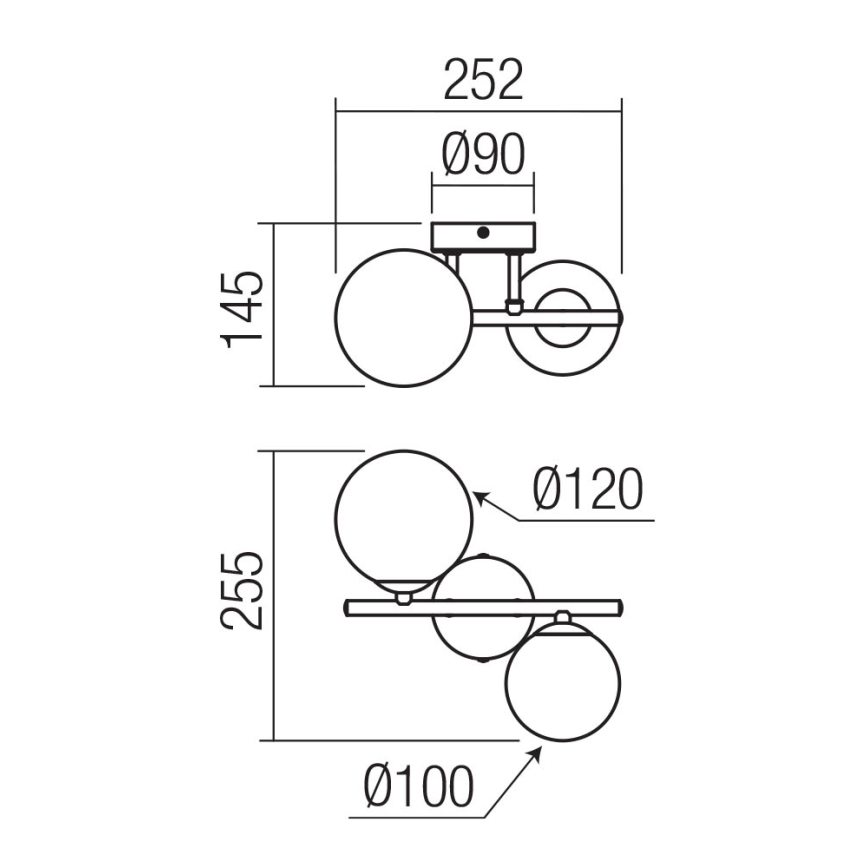 Redo 01-3987 - Lámpara de techo ASTRA 2xG9/8W/230V negro