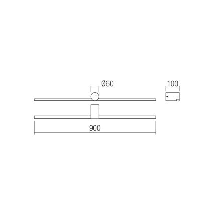 Redo 01-4034 - Iluminación LED para espejos de baño ROW LED/18W/230V 90 cm IP44 blanco
