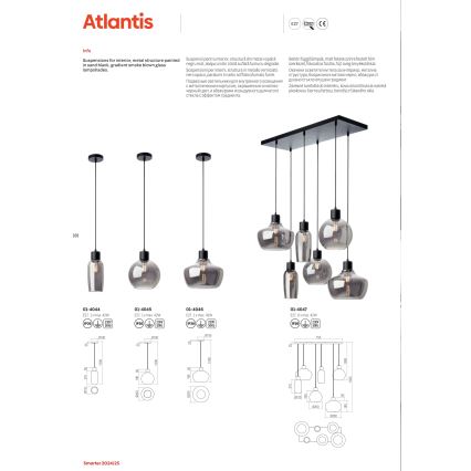 Redo 01-4044 - Lámpara colgante ATLANTIS 1xE27/42W/230V diá. 11 cm negro