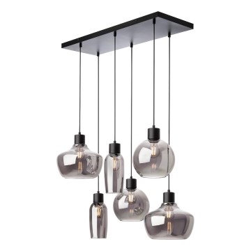 Redo 01-4047 - Lámpara colgante ATLANTIS 6xE27/42W/230V negro