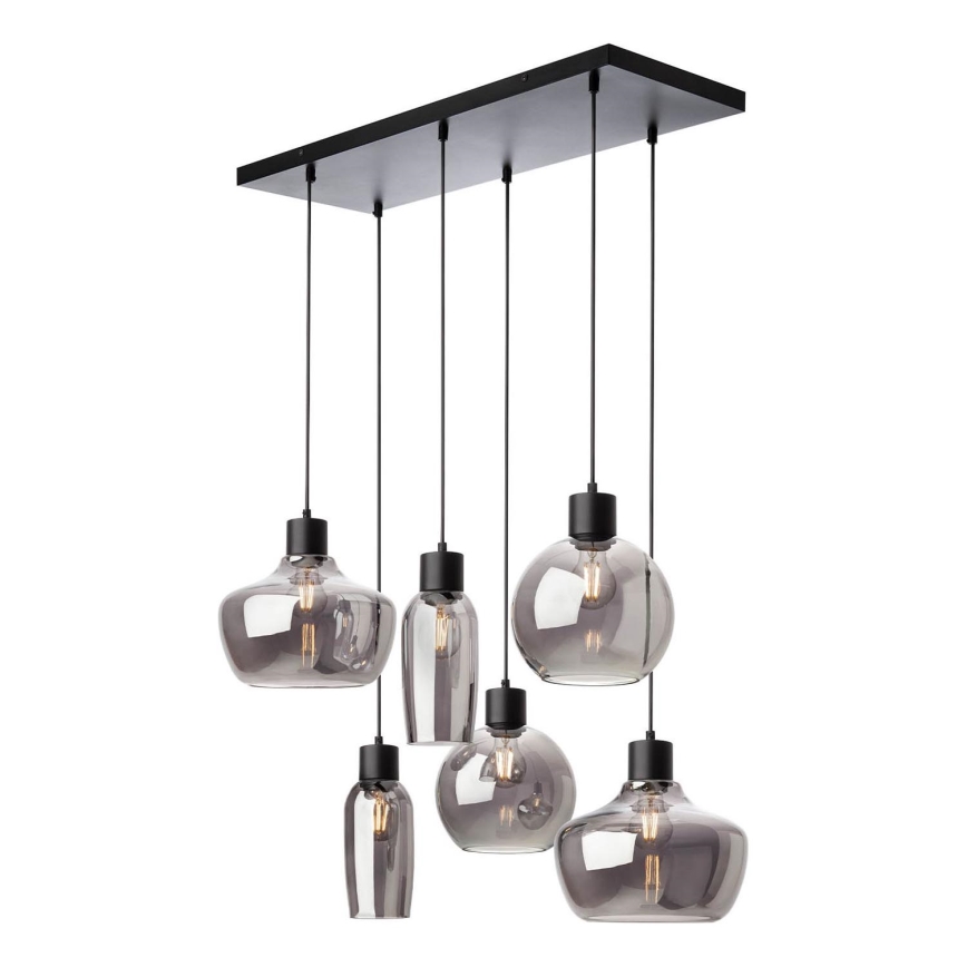 Redo 01-4047 - Lámpara colgante ATLANTIS 6xE27/42W/230V negro