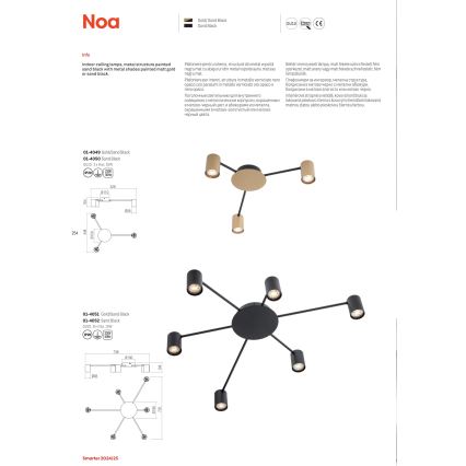 Redo 01-4052 - Foco NOA 6xGU10/10W/230V negro