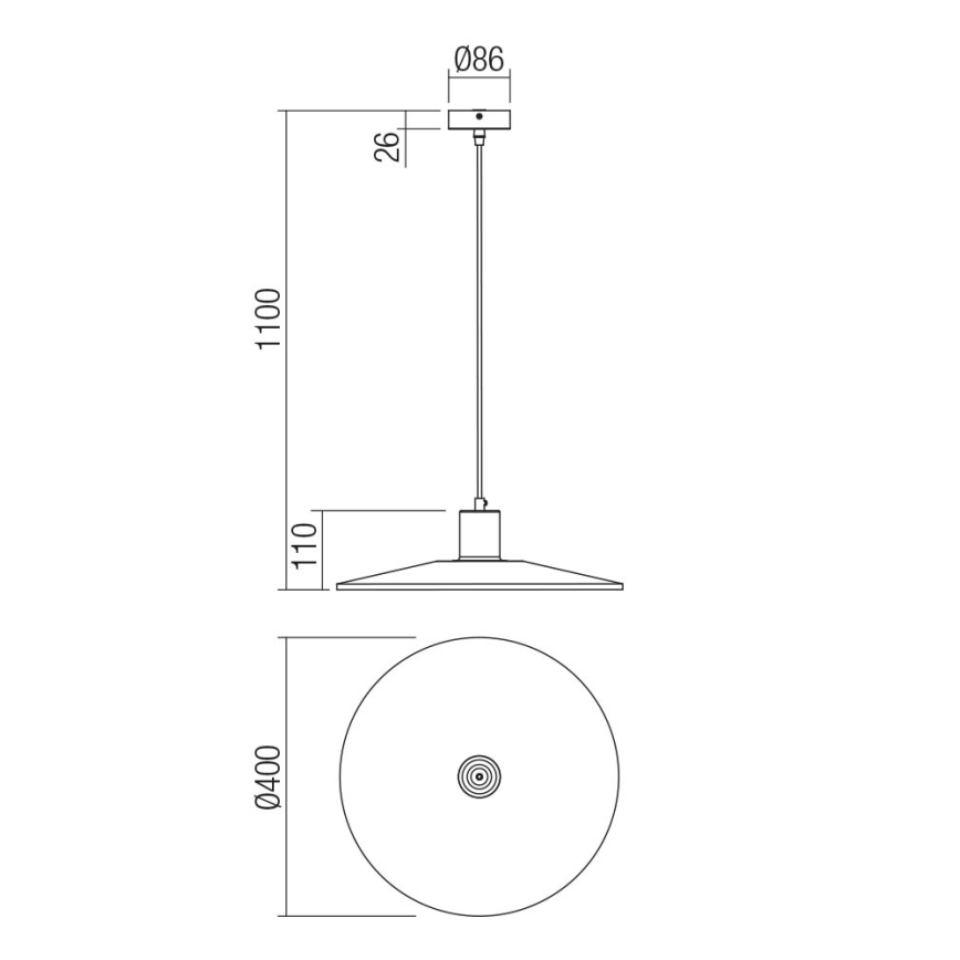 Redo 01-4055 - Lámpara colgante FRESNO 1xE27/42W/230V diá. 40 cm