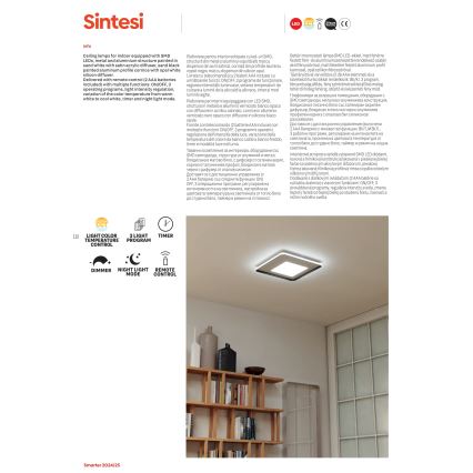 Redo 05-961 - Plafón LED regulable SINTESI LED/53W/230V 45x45 cm 3000-6000K + control remoto