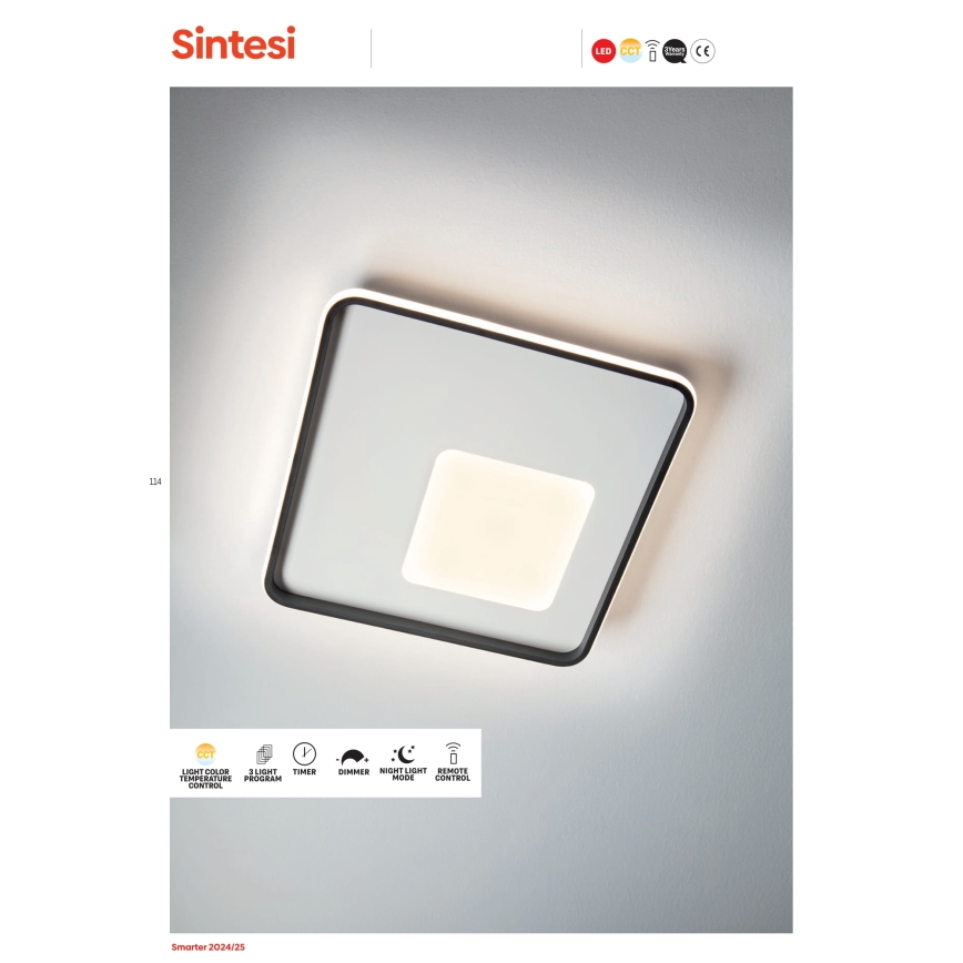Redo 05-961 - Plafón LED regulable SINTESI LED/53W/230V 45x45 cm 3000-6000K + control remoto