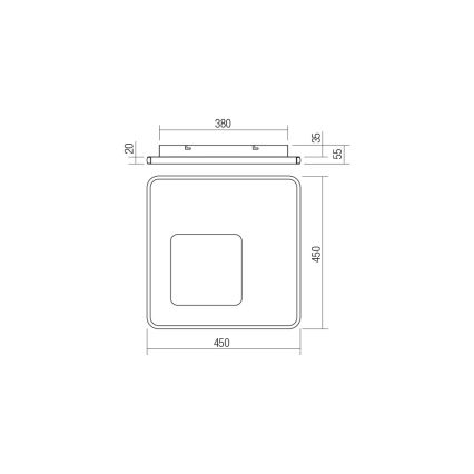 Redo 05-961 - Plafón LED regulable SINTESI LED/53W/230V 45x45 cm 3000-6000K + control remoto