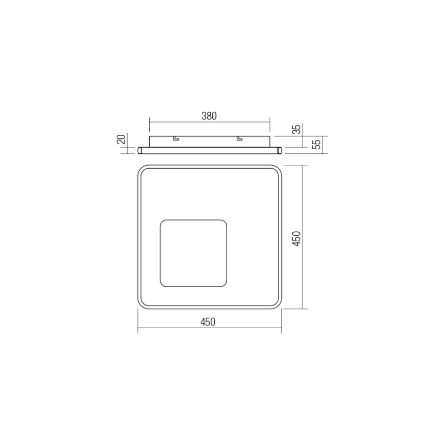 Redo 05-961 - Plafón LED regulable SINTESI LED/53W/230V 45x45 cm 3000-6000K + control remoto