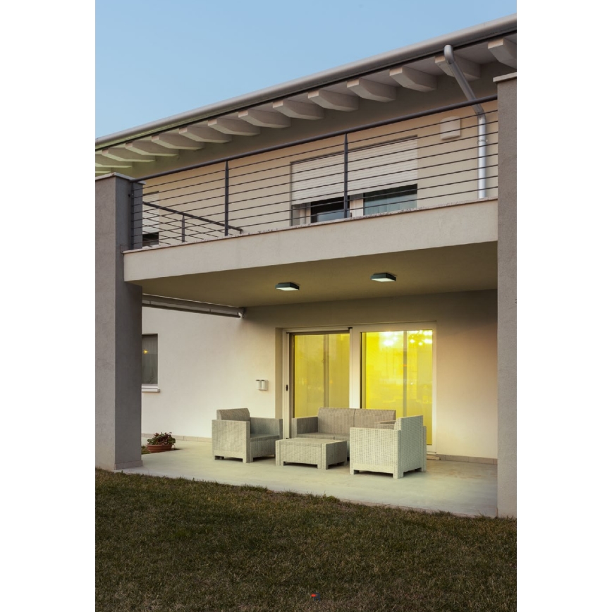 Redo 90157 - Plafón LED de exterior MARINA LED/12W/230V 22x22 cm IP65 antracita