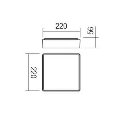 Redo 90157 - Plafón LED de exterior MARINA LED/12W/230V 22x22 cm IP65 antracita