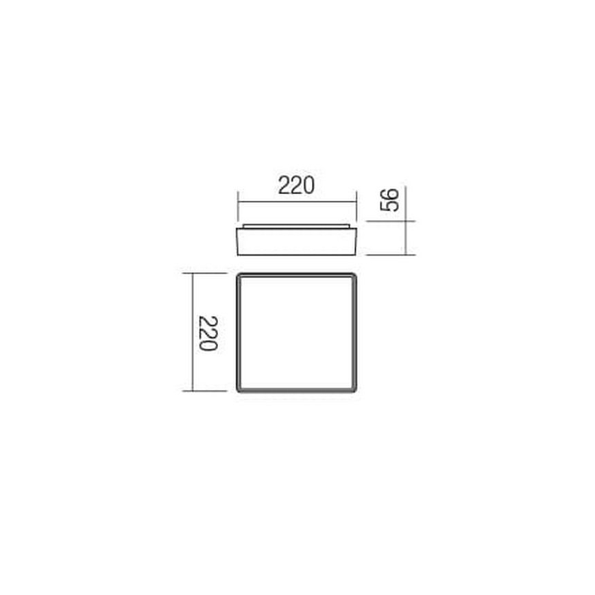 Redo 90157 - Plafón LED de exterior MARINA LED/12W/230V 22x22 cm IP65 antracita