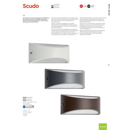 Redo 90191 - Aplique LED para exterior SCUDO LED/10W/230V 3000K IP54 antracita