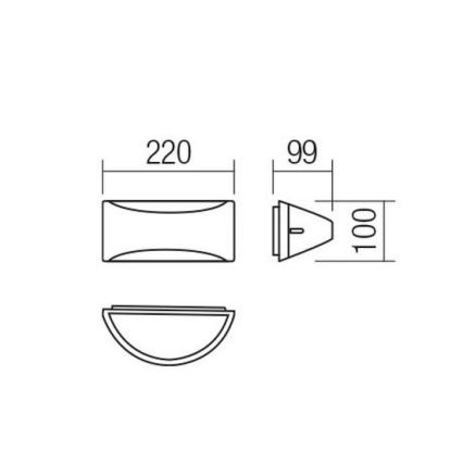 Redo 90191 - Aplique LED para exterior SCUDO LED/10W/230V 3000K IP54 antracita