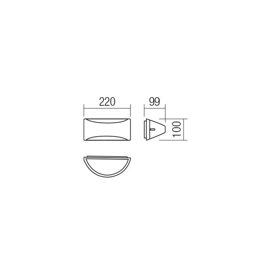 Redo 90191 - Aplique LED para exterior SCUDO LED/10W/230V 3000K IP54 antracita