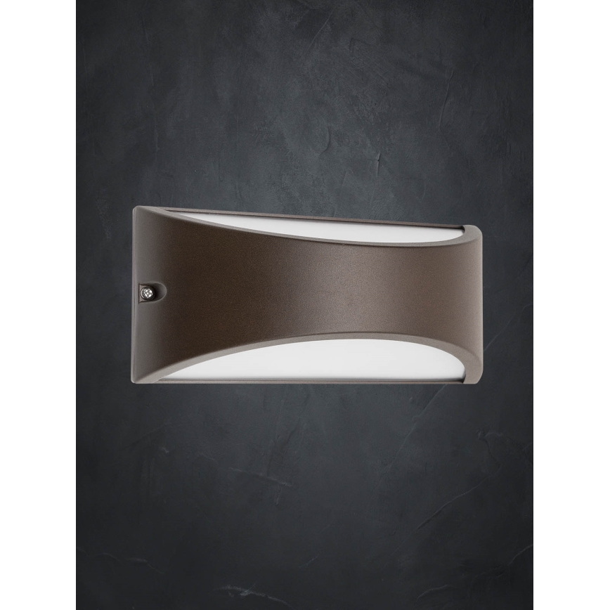 Redo 90192 - Aplique LED para exterior SCUDO LED/10W/230V 3000K IP54 marrón