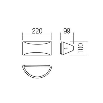 Redo 90192 - Aplique LED para exterior SCUDO LED/10W/230V 3000K IP54 marrón