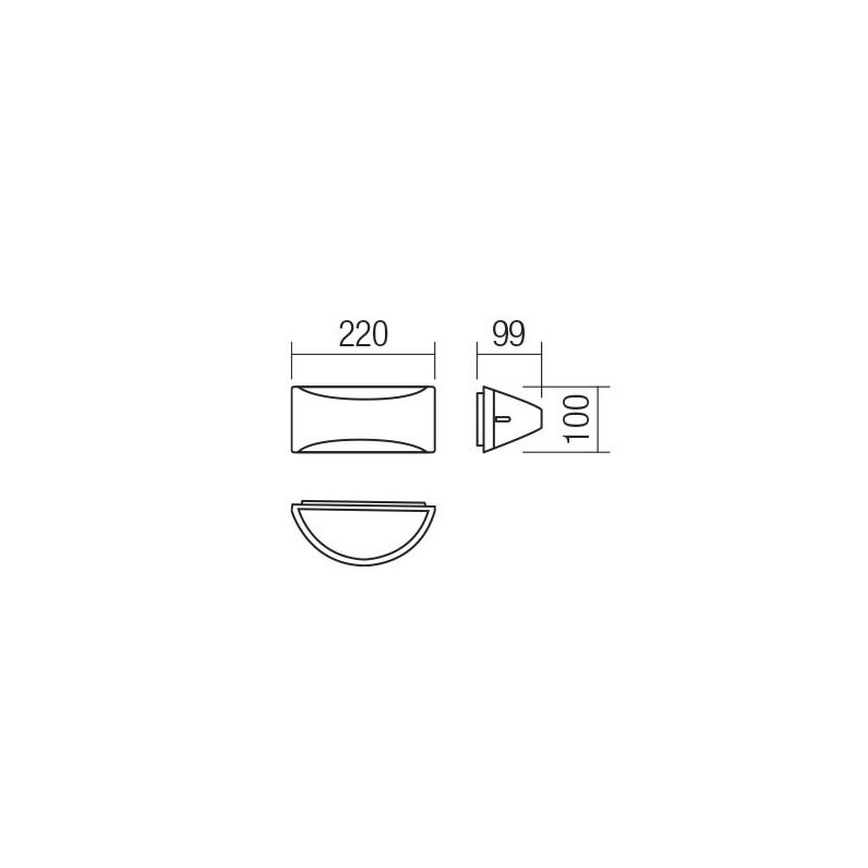 Redo 90192 - Aplique LED para exterior SCUDO LED/10W/230V 3000K IP54 marrón