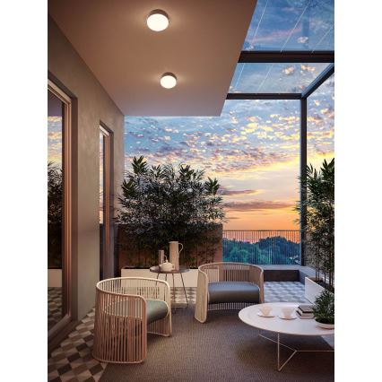 Redo 90496 - Plafón LED de exterior URANIA LED/10W/230V diá. 16 cm 3000K IP65 marrón