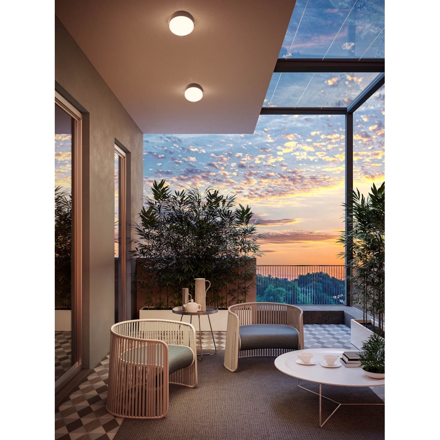 Redo 90496 - Plafón LED de exterior URANIA LED/10W/230V diá. 16 cm 3000K IP65 marrón