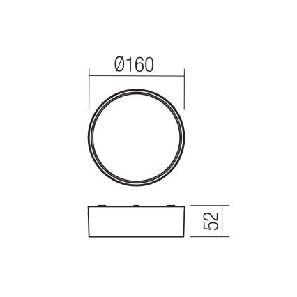 Redo 90496 - Plafón LED de exterior URANIA LED/10W/230V diá. 16 cm 3000K IP65 marrón