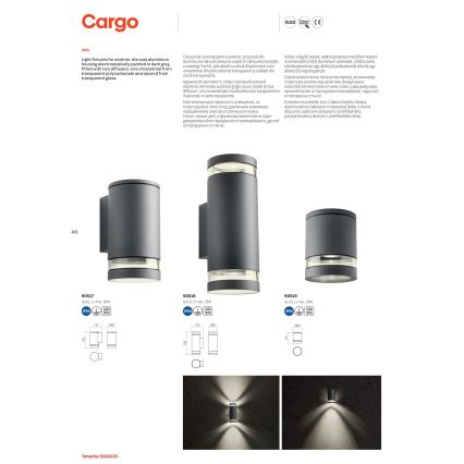 Redo 90517 - Aplique de exterior CARGO 1xGU10/28W/230V IP54 antracita