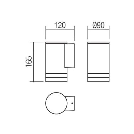 Redo 90517 - Aplique de exterior CARGO 1xGU10/28W/230V IP54 antracita