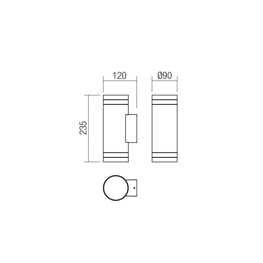 Redo 90518 - Aplique de exterior CARGO 2xGU10/28W/230V IP54 antracita