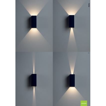 Redo 90635 - Aplique LED para exterior SONNY 2xLED/5W/230V 2200/3000/4000K IP54 blanco