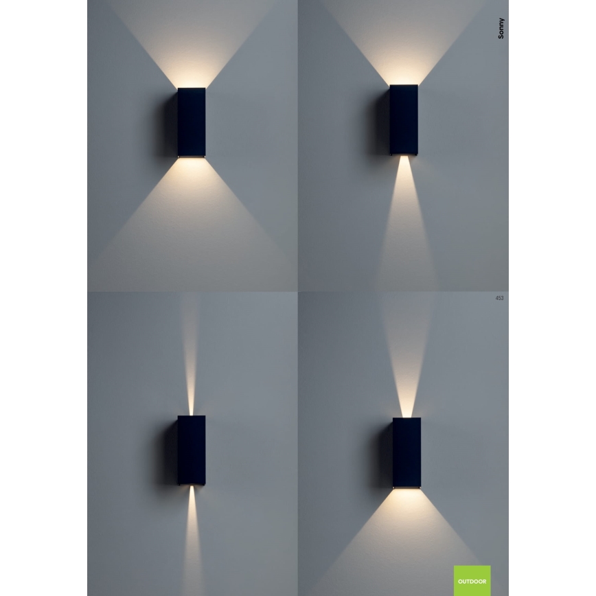 Redo 90635 - Aplique LED para exterior SONNY 2xLED/5W/230V 2200/3000/4000K IP54 blanco