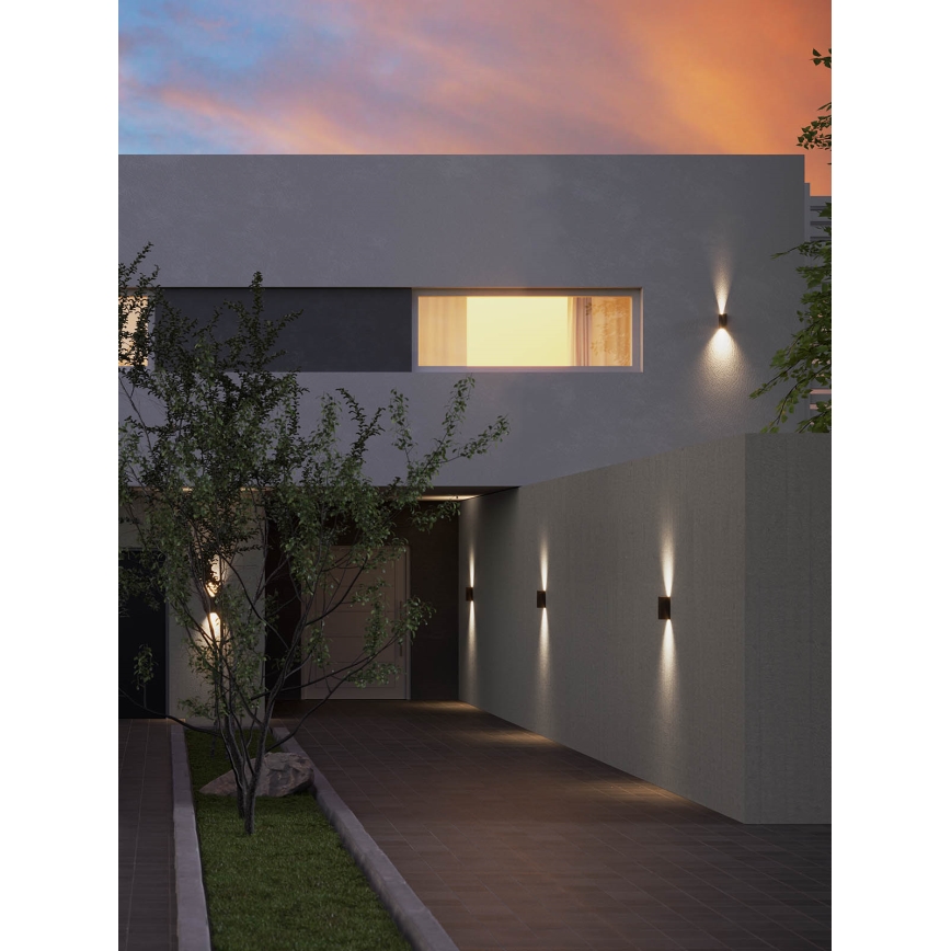 Redo 90637 - Aplique LED para exterior SONNY 2xLED/5W/230V 2200/3000/4000K IP54 marrón