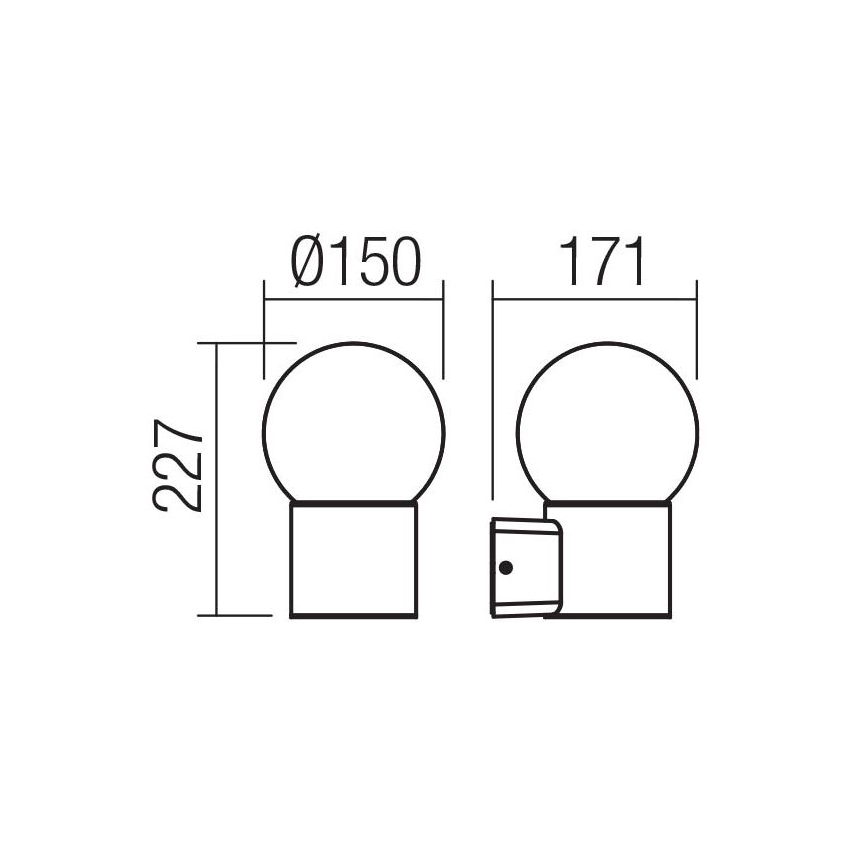 Redo 90640 - Aplique de exterior BULK 1xE27/28W/230V IP44 antracita