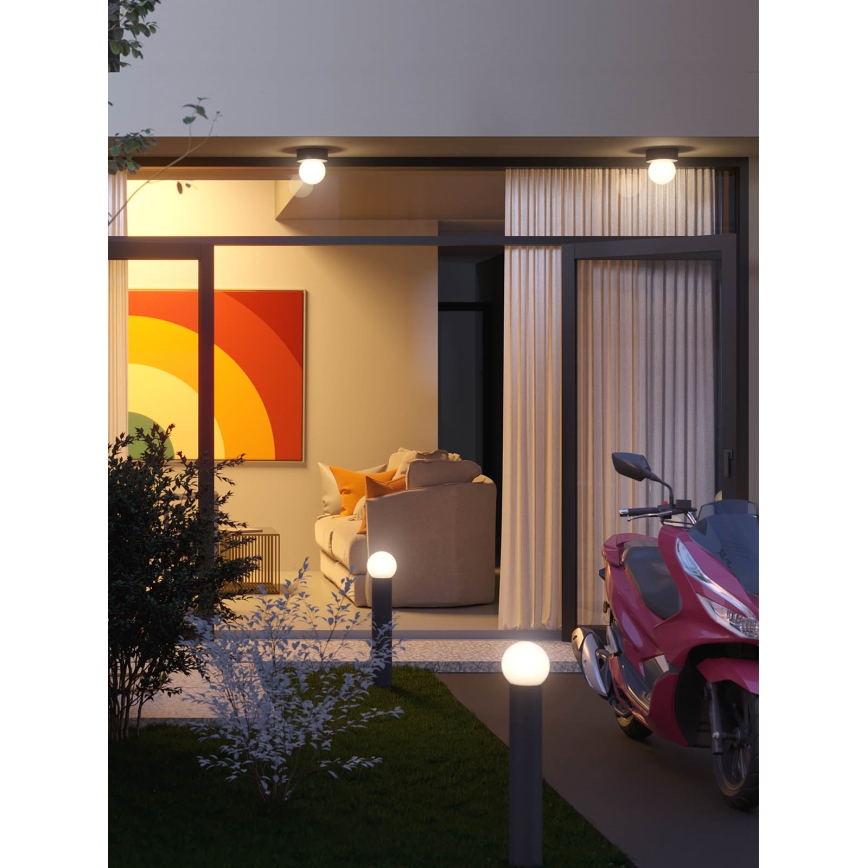 Redo 90641 - Plafón de exterior BULK 1xE27/28W/230V IP44 antracita