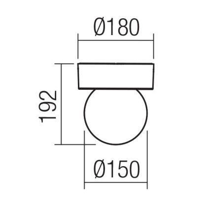Redo 90641 - Plafón de exterior BULK 1xE27/28W/230V IP44 antracita
