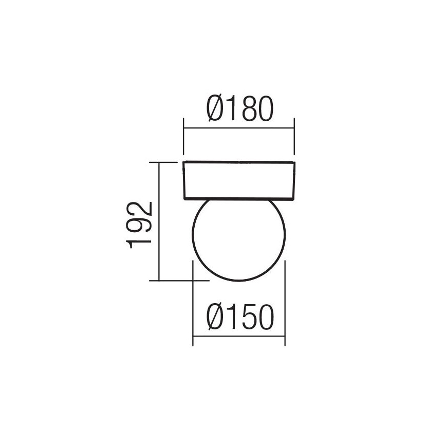 Redo 90641 - Plafón de exterior BULK 1xE27/28W/230V IP44 antracita