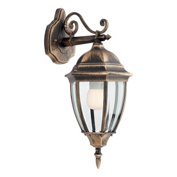 Redo 9605 - Aplique de exterior SEVILLA 1xE27/42W/230V IP44 dorado/pátina
