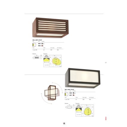 Redo 9899 - Aplique de exterior BRICK 1xE27/23W/230V IP54