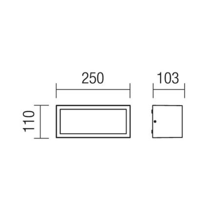 Redo 9899 - Aplique de exterior BRICK 1xE27/23W/230V IP54