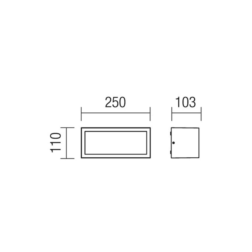 Redo 9899 - Aplique de exterior BRICK 1xE27/23W/230V IP54
