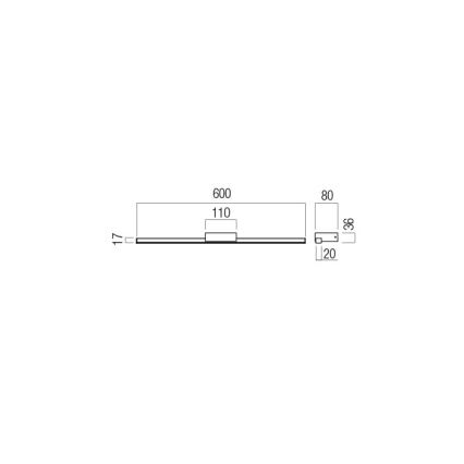 Redo01-3270 - Iluminación LED para espejos de baño ASTON LED/12W/230V 60 cm CRI 90 IP44 negro
