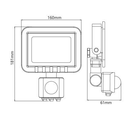 Reflector LED con sensor LED/30W/230V IP65